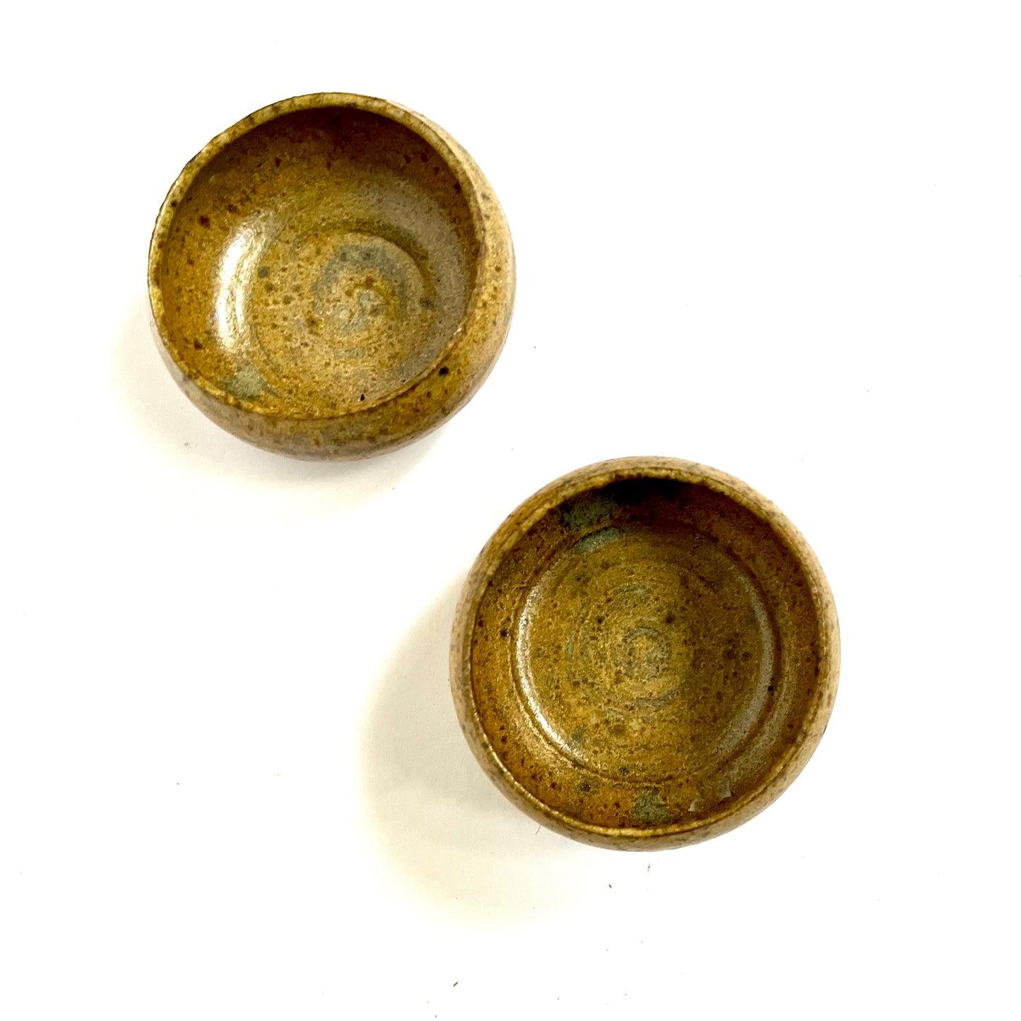 Ceremonial Tea Cups (set of 2) - matte ochre on red clay